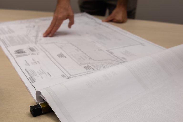 pre-construction plans for commercial building project